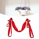 Aerial Yoga Swing Set Polyester Cotton Adjustable Improve Flexibility Yoga Hammock for Physical Exercise Red - Extra Image