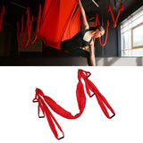 Aerial Yoga Swing Set Polyester Cotton Adjustable Improve Flexibility Yoga Hammock for Physical Exercise Red - Extra Image
