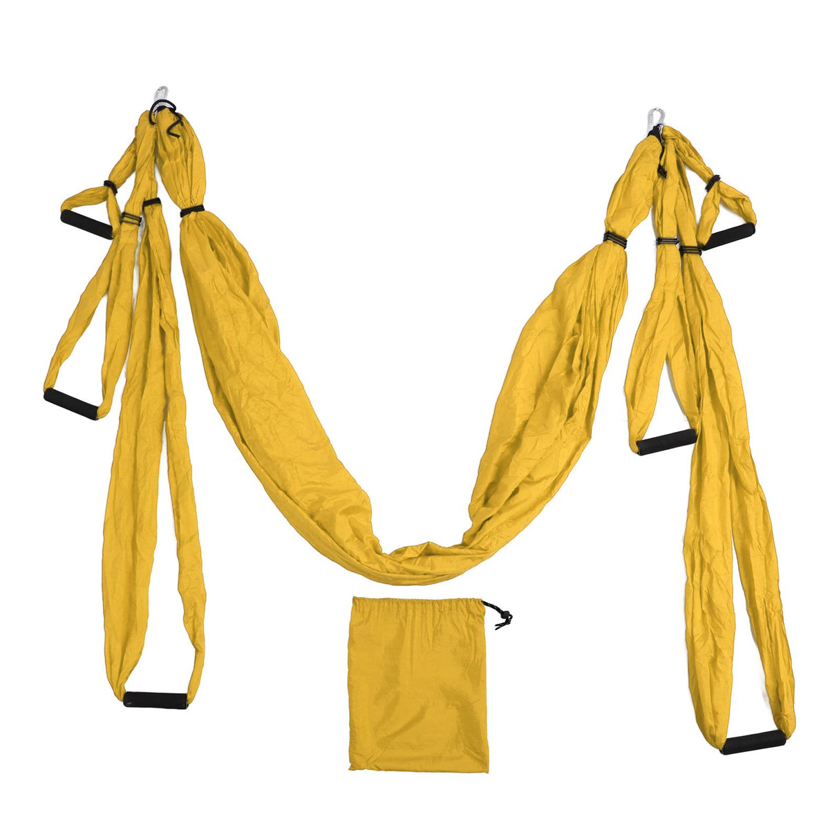 Aerial Yoga Swing Set Polyester Cotton Adjustable Improve Flexibility Yoga Hammock for Physical Exercise Yellow