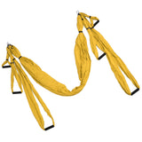 Aerial Yoga Swing Set Polyester Cotton Adjustable Improve Flexibility Yoga Hammock for Physical Exercise Yellow - Top-Down View