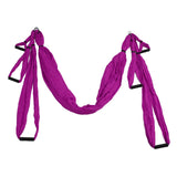 Aerial Yoga Swing Set Polyester Cotton Adjustable Improve Flexibility Yoga Hammock for Physical Exercise Purple - Side View