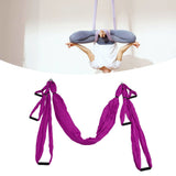 Aerial Yoga Swing Set Polyester Cotton Adjustable Improve Flexibility Yoga Hammock for Physical Exercise Purple - Extra Image