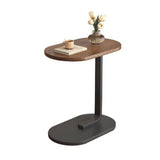 Sofa Side Table Modern Simple Portable for Living Room Bedroom Walnut Color Black Frame