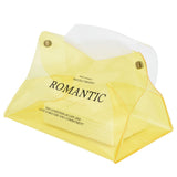 Tissue Container PVC Fashion Desktop Napkin Storage Case Box for Car Home Living RoomYellow
