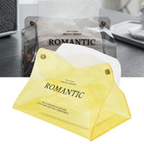 Tissue Container PVC Fashion Desktop Napkin Storage Case Box for Car Home Living RoomYellow