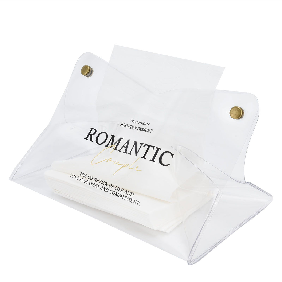 Tissue Container PVC Fashion Desktop Napkin Storage Case Box for Car Home Living RoomTransparent