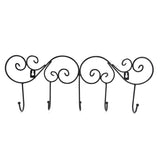 Coat Hook Hanging Door Wall Hanger Kitchen Bathroom Hanger with 5 Hook Bracket for Towel Clothes Hat