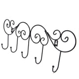 Coat Hook Hanging Door Wall Hanger Kitchen Bathroom Hanger with 5 Hook Bracket for Towel Clothes Hat - Top-Down View