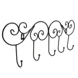 Coat Hook Hanging Door Wall Hanger Kitchen Bathroom Hanger with 5 Hook Bracket for Towel Clothes Hat