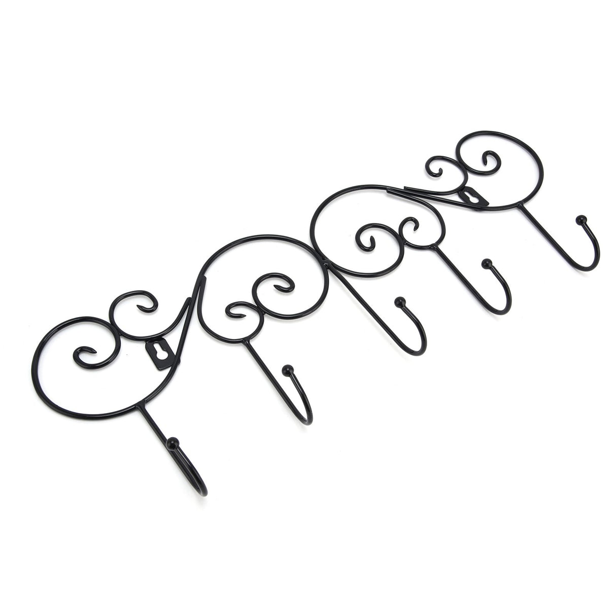 Coat Hook Hanging Door Wall Hanger Kitchen Bathroom Hanger with 5 Hook Bracket for Towel Clothes Hat