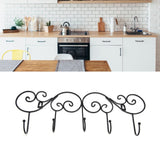 Coat Hook Hanging Door Wall Hanger Kitchen Bathroom Hanger with 5 Hook Bracket for Towel Clothes Hat