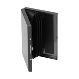 Credit Card Holder Protector Stainless Steel Credit Card Wallet Business Card Case for Men and WomenBlack - Top-Down View