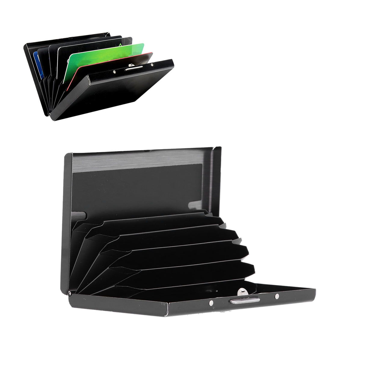 Credit Card Holder Protector Stainless Steel Credit Card Wallet Business Card Case for Men and WomenBlack