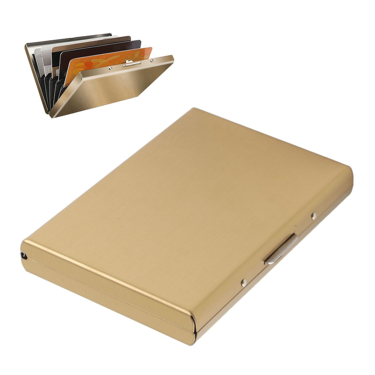 Credit Card Holder Protector Stainless Steel Credit Card Wallet Business Card Case for Men and WomenGold