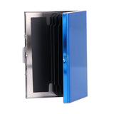 Credit Card Holder Protector Stainless Steel Credit Card Wallet Business Card Case for Men and WomenBlue