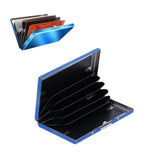 Credit Card Holder Protector Stainless Steel Credit Card Wallet Business Card Case for Men and WomenBlue