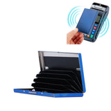 Credit Card Holder Protector Stainless Steel Credit Card Wallet Business Card Case for Men and WomenBlue