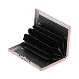 Credit Card Holder Protector Stainless Steel Credit Card Wallet Business Card Case for Men and WomenRose Gold - Side View