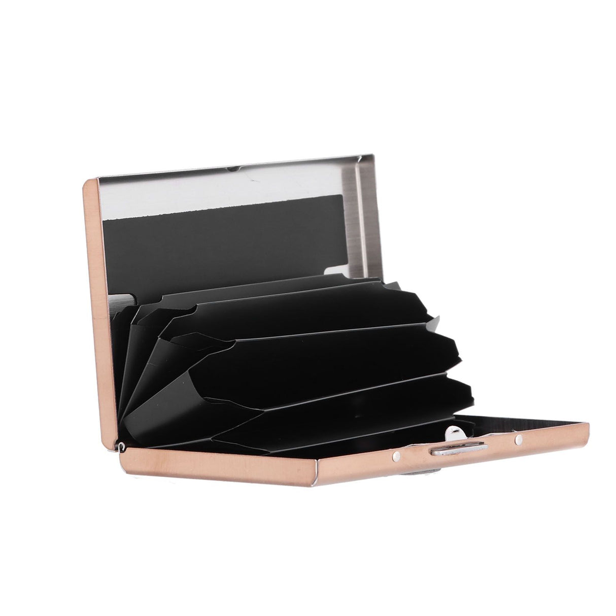 Credit Card Holder Protector Stainless Steel Credit Card Wallet Business Card Case for Men and WomenRose Gold