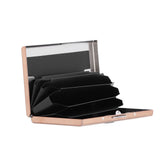 Credit Card Holder Protector Stainless Steel Credit Card Wallet Business Card Case for Men and WomenRose Gold - Low Angle