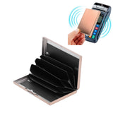Credit Card Holder Protector Stainless Steel Credit Card Wallet Business Card Case for Men and WomenRose Gold