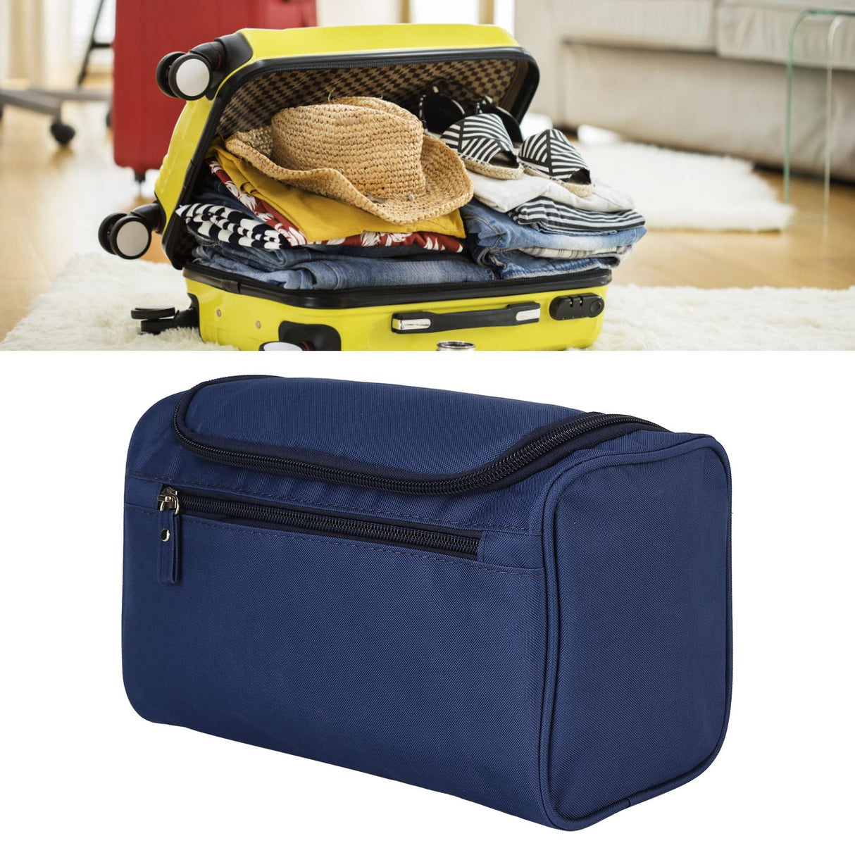 Oxford Cloth Toiletry Bag Travel Cosmetic Makeup Bag Portable Waterproof Cosmetic Organizer Bag for Traveling Vacation