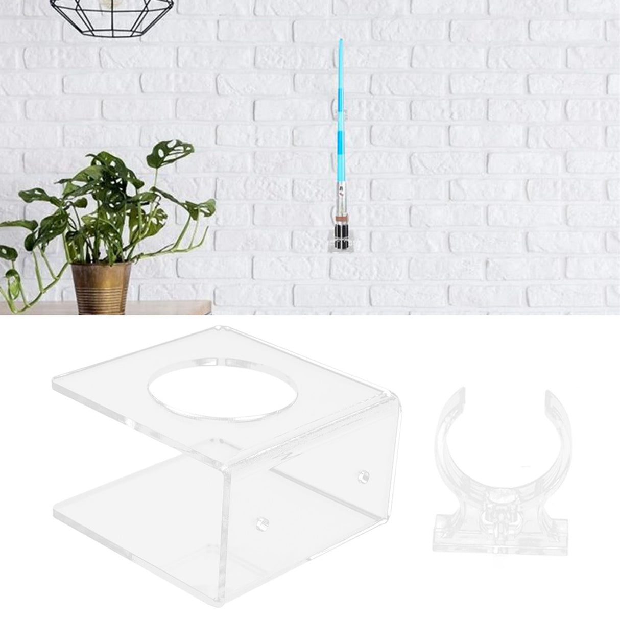 WallMounted Sword Rack Vertical Type Acrylic Display Stand Holder for Home Living Room Transparent