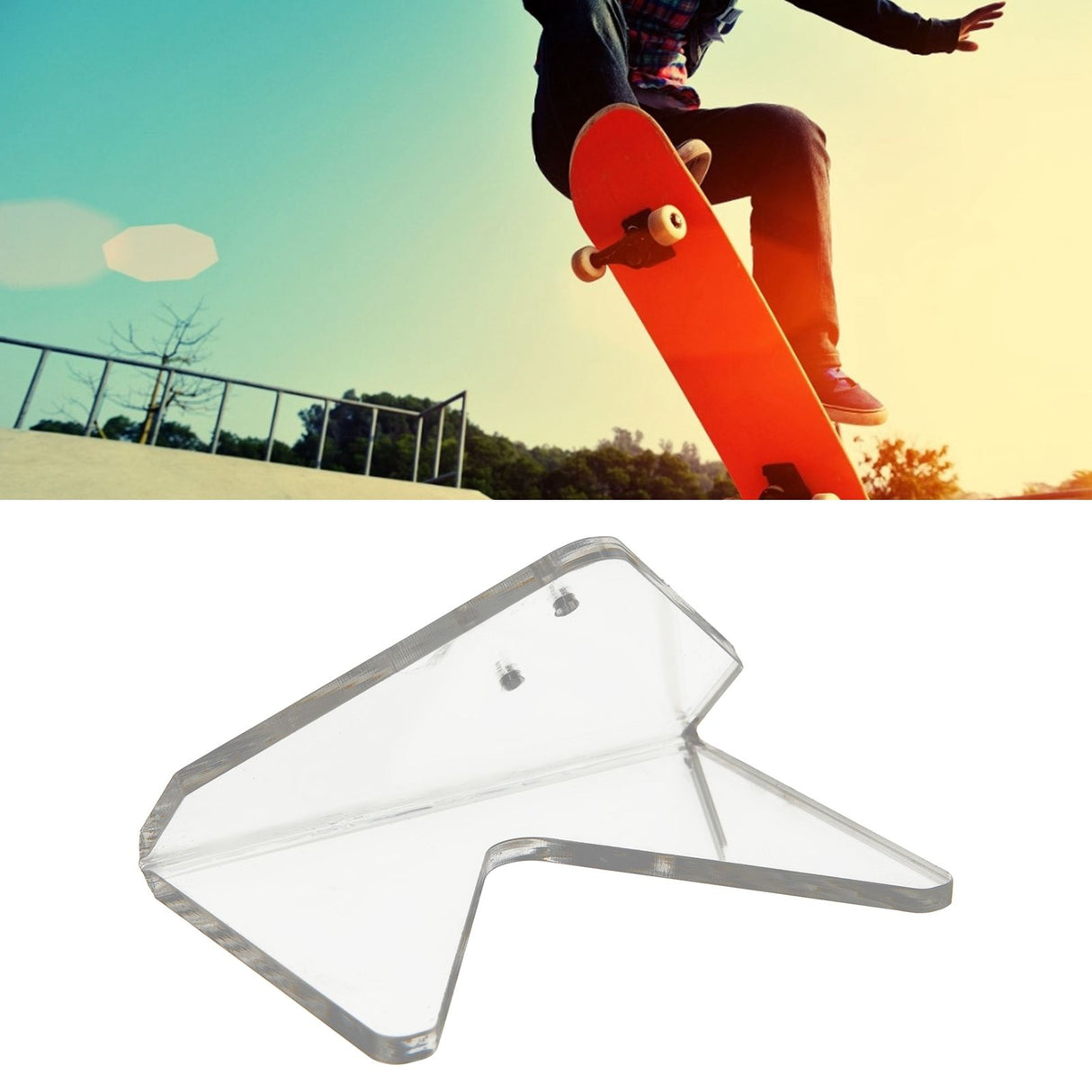 Skateboard Display Rack Stand Transparent Acrylic Wall Mount Hanger Holder for Home Office Use