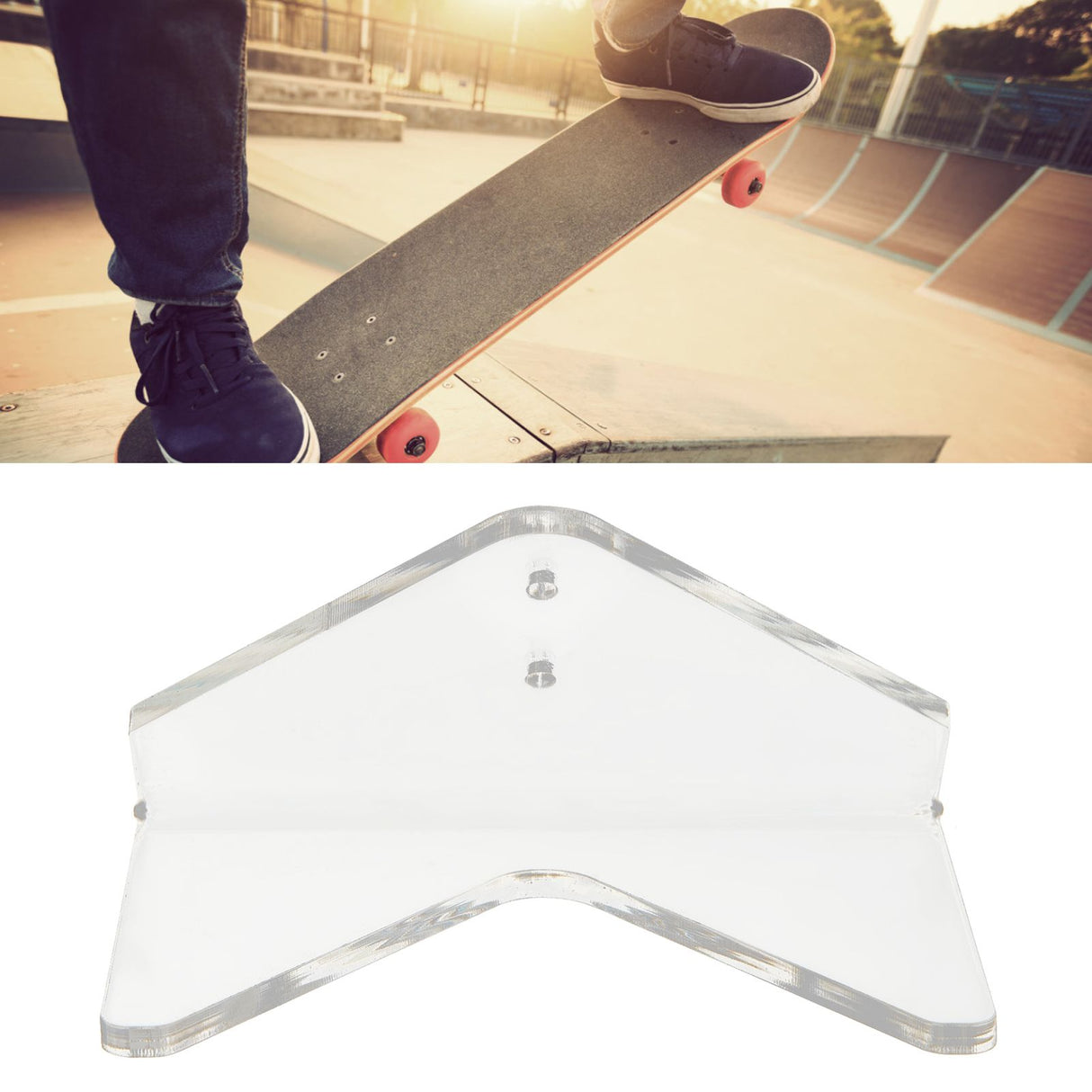 Skateboard Display Rack Stand Transparent Acrylic Wall Mount Hanger Holder for Home Office Use