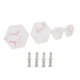4Pcs Marble Pattern Wall Mounted Hook Hex Shaped Modern Decorative Hook for Bedroom Door Home