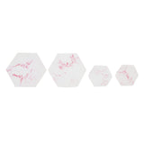4Pcs Marble Pattern Wall Mounted Hook Hex Shaped Modern Decorative Hook for Bedroom Door Home
