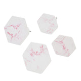 4Pcs Marble Pattern Wall Mounted Hook Hex Shaped Modern Decorative Hook for Bedroom Door Home