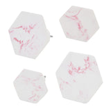 4Pcs Marble Pattern Wall Mounted Hook Hex Shaped Modern Decorative Hook for Bedroom Door Home - Extra Image