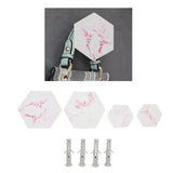 4Pcs Marble Pattern Wall Mounted Hook Hex Shaped Modern Decorative Hook for Bedroom Door Home