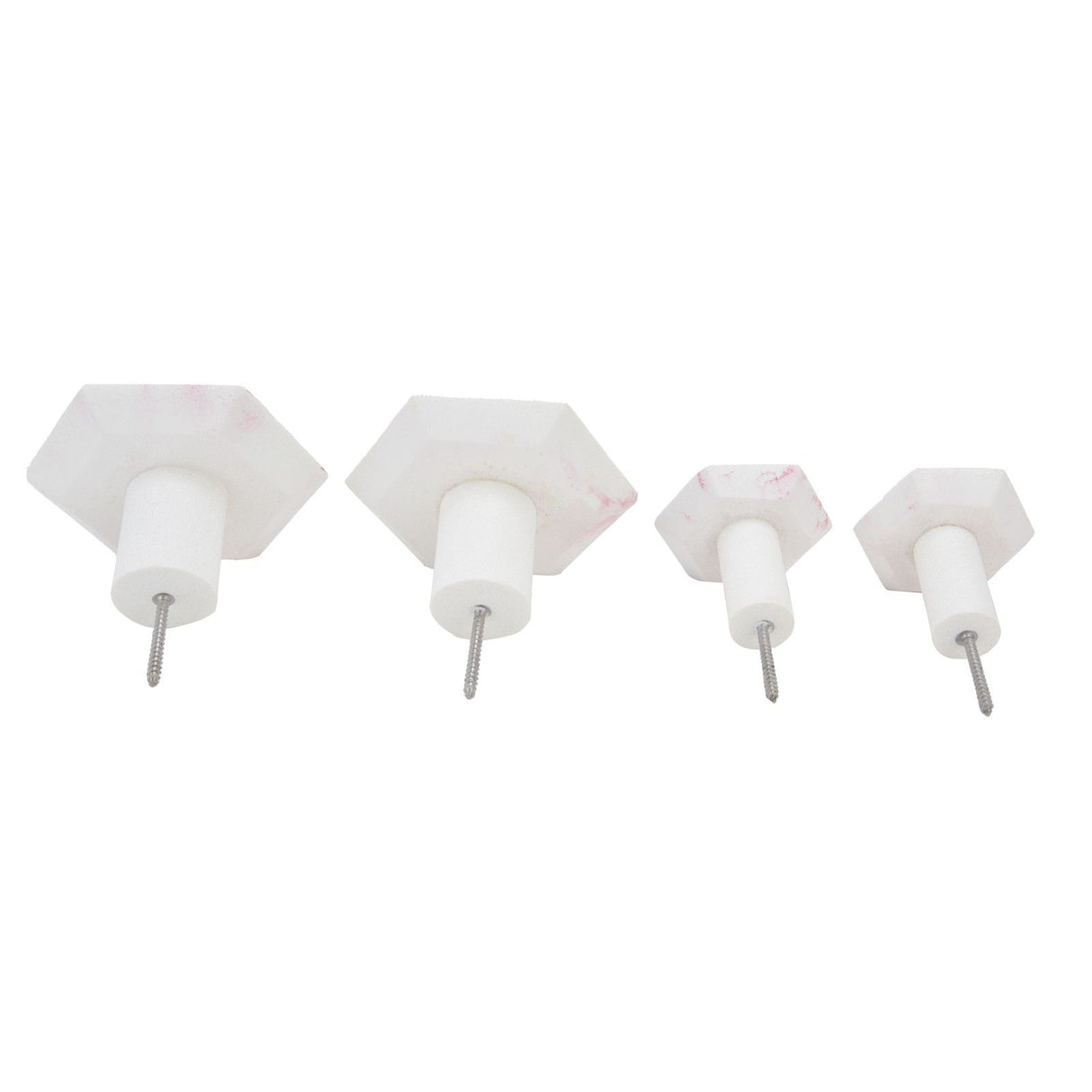 4Pcs Marble Pattern Wall Mounted Hook Hex Shaped Modern Decorative Hook for Bedroom Door Home