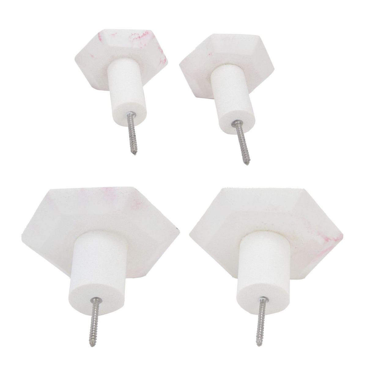 4Pcs Marble Pattern Wall Mounted Hook Hex Shaped Modern Decorative Hook for Bedroom Door Home