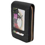 Credit Card Bag with Zipper Fashionable Mini Portable Antimagnetic ID Cards Holder Wallet PurseBlack