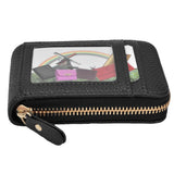 Credit Card Bag with Zipper Fashionable Mini Portable Antimagnetic ID Cards Holder Wallet PurseBlack - Low Angle
