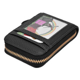 Credit Card Bag with Zipper Fashionable Mini Portable Antimagnetic ID Cards Holder Wallet PurseBlack - Extra Image