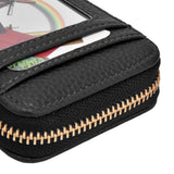 Credit Card Bag with Zipper Fashionable Mini Portable Antimagnetic ID Cards Holder Wallet PurseBlack - Extra Image