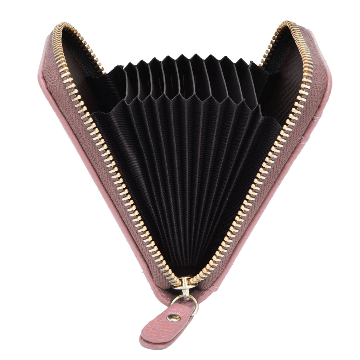 Credit Card Bag with Zipper Fashionable Mini Portable Antimagnetic ID Cards Holder Wallet PursePink