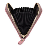 Credit Card Bag with Zipper Fashionable Mini Portable Antimagnetic ID Cards Holder Wallet PursePink