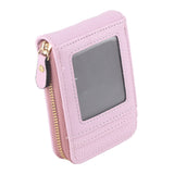 Credit Card Bag with Zipper Fashionable Mini Portable Antimagnetic ID Cards Holder Wallet PurseLight Purple