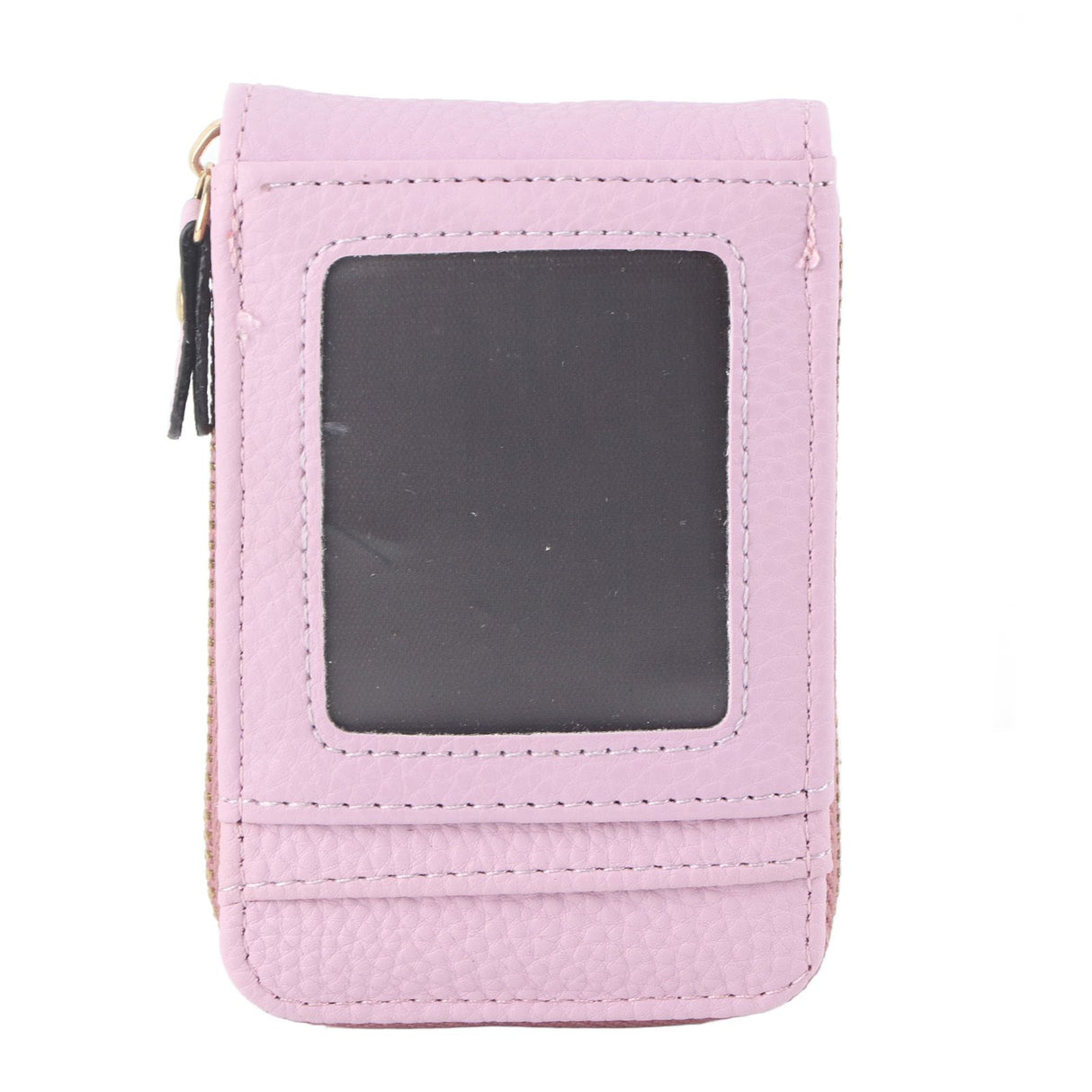 Credit Card Bag with Zipper Fashionable Mini Portable Antimagnetic ID Cards Holder Wallet PurseLight Purple