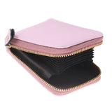Credit Card Bag with Zipper Fashionable Mini Portable Antimagnetic ID Cards Holder Wallet PurseLight Purple