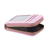 Credit Card Bag with Zipper Fashionable Mini Portable Antimagnetic ID Cards Holder Wallet PurseLight Purple - Low Angle