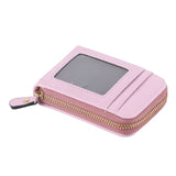 Credit Card Bag with Zipper Fashionable Mini Portable Antimagnetic ID Cards Holder Wallet PurseLight Purple