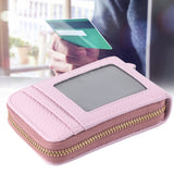 Credit Card Bag with Zipper Fashionable Mini Portable Antimagnetic ID Cards Holder Wallet PurseLight Purple - Extra Image