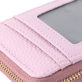 Credit Card Bag with Zipper Fashionable Mini Portable Antimagnetic ID Cards Holder Wallet PurseLight Purple