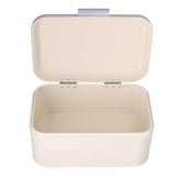 Milky White Bread Box Safe Odorless Large Capacity Anti Fingerprint Retro Tin Bread Box - 45-Degree Angle